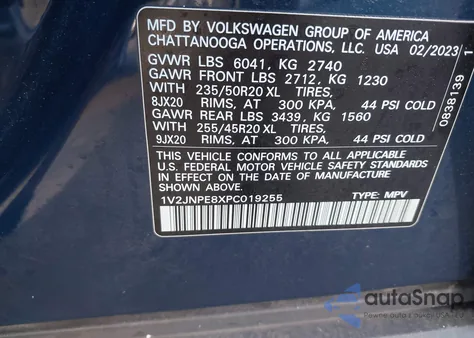 2023 Volkswagen Id.4 Awd Pro S Plus из США, поврежденный, VIN 1V2JNPE8XPC019255